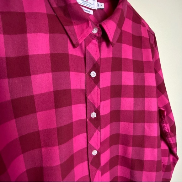 SALE Vineyard Vines Relaxed Fit Buffalo Check Flannel Buttondown Top size 16 - Picture 11 of 12